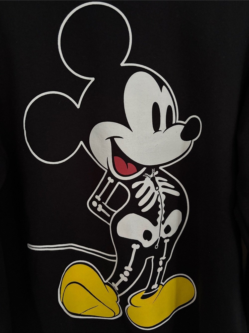 Disney NWOT Black Mickey Mouse Skeleton Graphic Sweatshirt-Firm - Picture 2 of 4